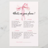 ピンクボウあなたの電話での何ブライダルシャワーゲーム (正面)