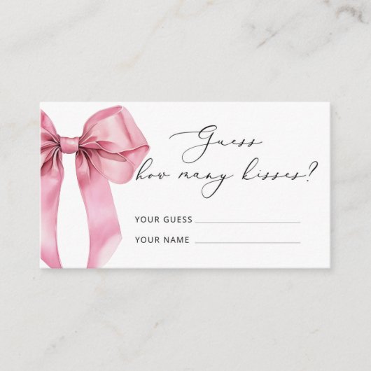 ピンクボウいくつのキスブライダルシャワーゲーム エンクロージャーカード (正面)