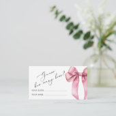 ピンクボウいくつ弓ベビーシャワーゲーム エンクロージャーカード (スタンド正面)