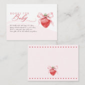 ピンクボウいちご赤ちゃんシャワーベビー エンクロージャーカード (正面/裏面)
