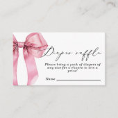 ピンクボウおむつラッフルチケット エンクロージャーカード (正面)