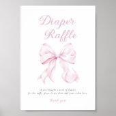 ピンクボウおむつラッフルテーブルサイン ポスター (正面)