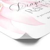 ピンクボウおむつラッフルフローラベビーシャワー ポスター (角)