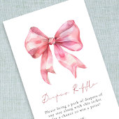 ピンクボウおむつラッフルベビーシャワー エンクロージャーカード