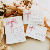 ピンクボウおむつラッフル挿入リクエストガール赤面 エンクロージャーカード