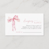 ピンクボウおむつラッフル挿入リクエストガール赤面 エンクロージャーカード (正面)