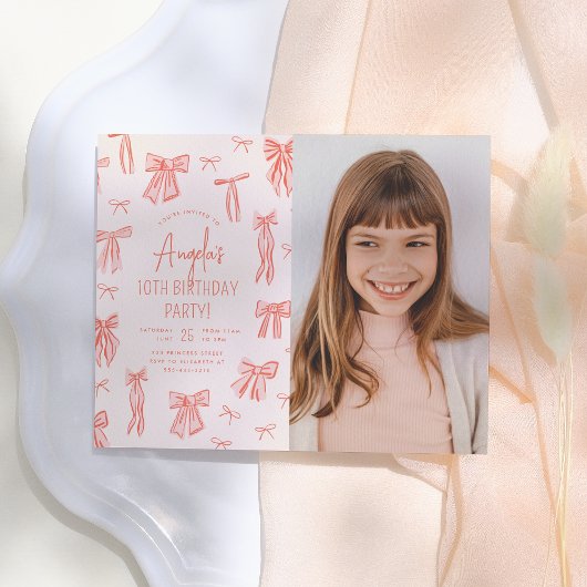 ピンクボウお洒落ガールフォトバジェット誕生日