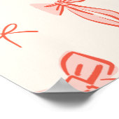 ピンクボウお洒落ガール誕生日ウェルカムサイン ポスター (角)