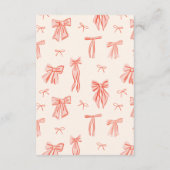 ピンクボウお洒落ガール誕生日 サンキューカード (裏面)