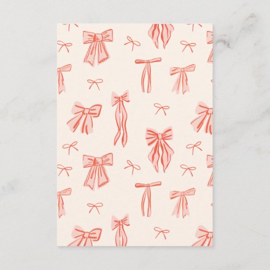 ピンクボウお洒落ガール誕生日 サンキューカード (裏面)