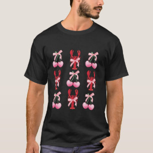 ピンクボウかわいいコケットクロフィッシュy2kきれいな女の子Aes Tシャツ