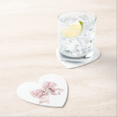 ピンクボウかわいらしブライダルシャワー ペーパーコースター (インサイチュ)