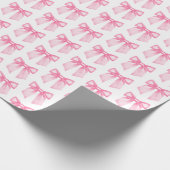 ピンクボウかわいらしラッピング紙 ラッピングペーパー (角)