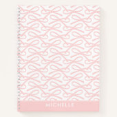 ピンクボウかわいらし名前をカスタムするスパイラルノート ノートブック (正面)