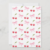 ピンクボウさくらんぼオントップベビーシャワー 招待状 (裏面)