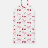 ピンクボウさくらんぼベビーシャワーありがとう ギフトタグ (裏面)