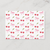 ピンクボウさくらんぼベビーシャワーブックリクエスト エンクロージャーカード (裏面)