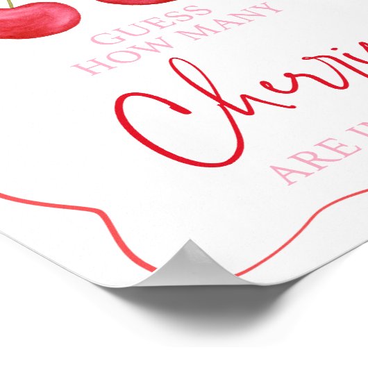 ピンクボウさくらんぼ推測いくつシャワーゲーム ポスター (角)