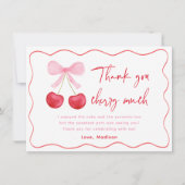 ピンクボウさくらんぼ誕生日 サンキューカード (正面)