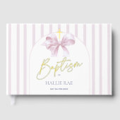 ピンクボウとストライプホイルバプテススゲストブック ゲストブック (正面)