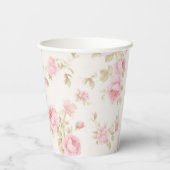 ピンクボウとバラコケット1歳の誕生日 紙コップ (裏面)