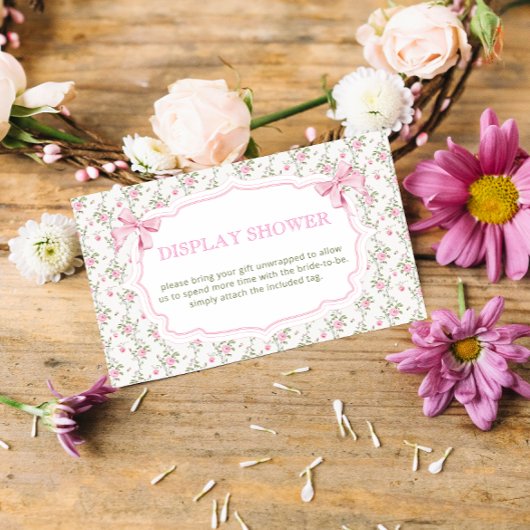 ピンクボウとフローラディスプレイシャワー エンクロージャーカード