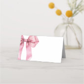 ピンクボウのエレガントな誕生日パーティー プレイスカード (正面)