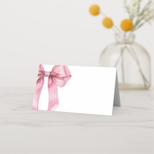 ピンクボウのエレガントな誕生日パーティー プレイスカード