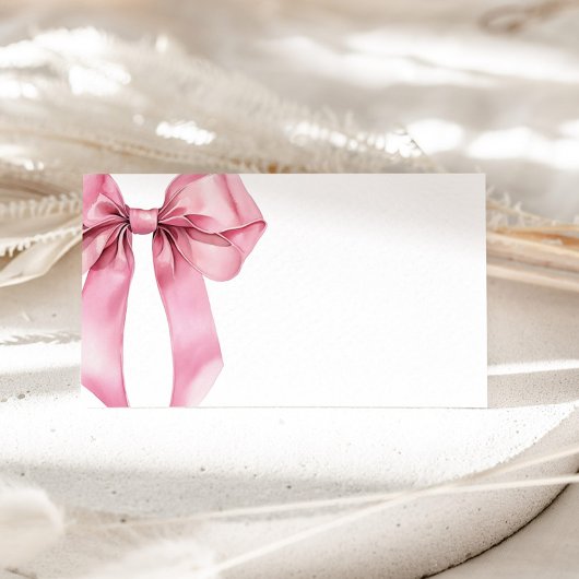 ピンクボウのエレガントな誕生日パーティー プレイスカード