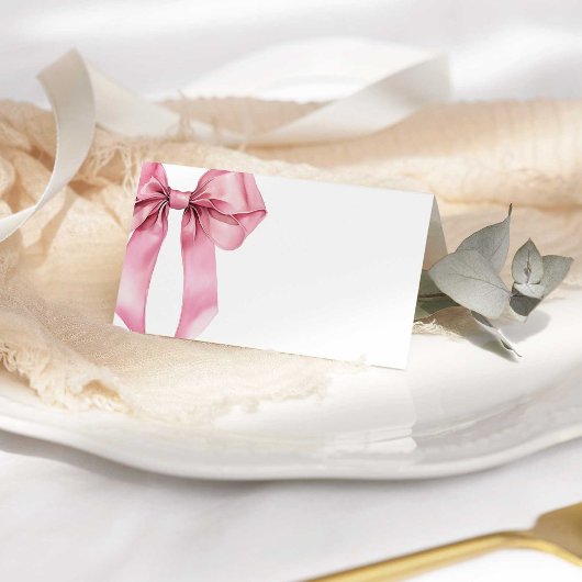 ピンクボウのエレガントな誕生日パーティー プレイスカード