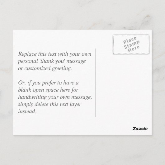 ピンクボウのキリン女の子のための赤ちゃんシャワーありがとう ポストカード (裏面)