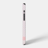 ピンクボウのハート模様 iPhoneケース (左側面)