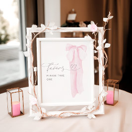 ピンクボウのミニマリスト女の子ベビーシャワーの好意 ポスター