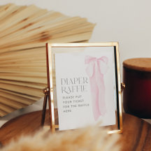 ピンクボウのミニマリスト女の子ベビーシャワーオムツ