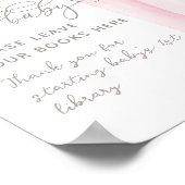 ピンクボウのミニマリスト女の子ベビーシャワーブック ポスター (角)