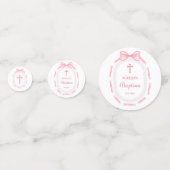 ピンクボウのリボンフレームバプティステーブル コンフェッティ (裏面)