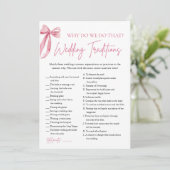 ピンクボウの結婚伝統ブライダルシャワーゲーム 招待状 (スタンド正面)