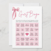 ピンクボウを見つけるゲストビンゴブライダルシャワーゲーム 招待状 (正面)