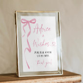 ピンクボウアドバイスとウィッシュブライダルシャワーゲーム ポスター