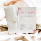 ピンクボウアドバイスとウィッシュブライダルシャワーゲーム 招待状