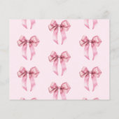 ピンクボウアドバイスとwishesスクリプトブライダルカード (裏面)