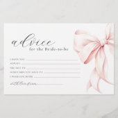 ピンクボウアドバイスカードブライダルシャワー 便箋 (正面)