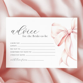 ピンクボウアドバイスカードブライダルシャワー 便箋
