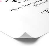 ピンクボウアドバイスブライダルシャワー標識 ポスター (角)