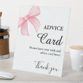 ピンクボウアドバイスブライダルシャワー標識 台座サイン (インサイチュ)