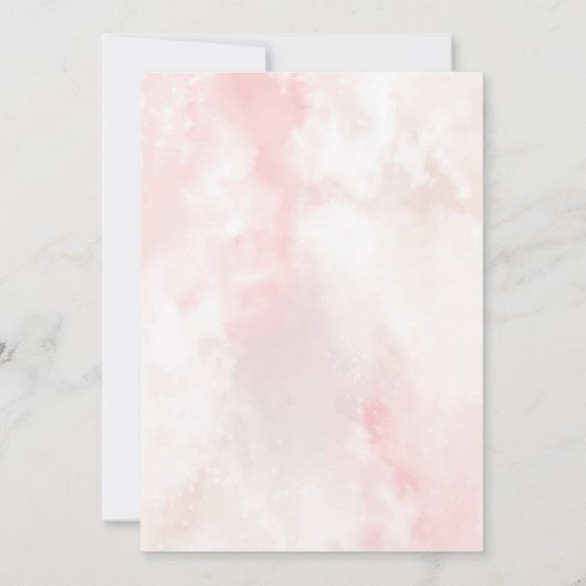 ピンクボウイスラムAqeeqah女の子ベビー発表 招待状 (裏面)