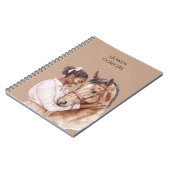 ピンクボウウェスタンファーム女性のカーボーイホース ノートブック (左側)