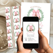 ピンクボウウェスタン女性のカーボーイブーツガールズクラブ誕生日 招待状