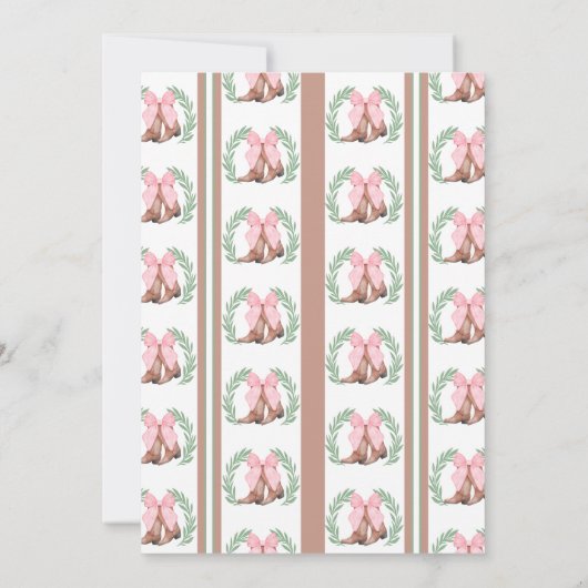 ピンクボウウェスタン女性のカーボーイブーツガールズクラブ誕生日 招待状 (裏面)