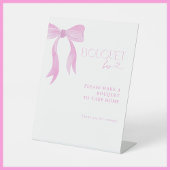 ピンクボウウォータースカラーブライダルシャワーブーケバー 台座サイン